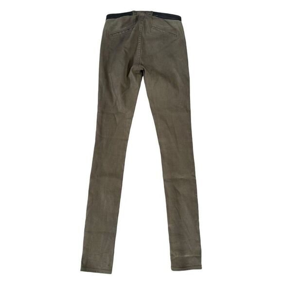 Helmut Lang Womens Coated Faux Leather Skinny Leggings pants Size 24 Green - Picture 2 of 7